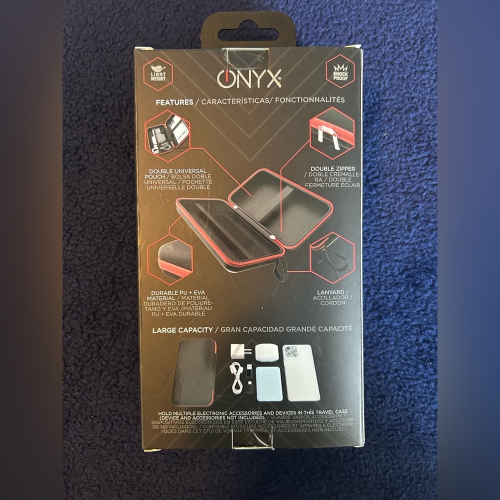 Onyx Large Capacity Electronics Carrying Case Hard Shell Compartment Pockets - Picture 2 of 3